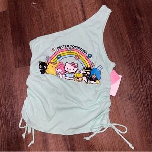 NWT Target Hello Kitty and Friends Turquoise One Shoulder Tank Top